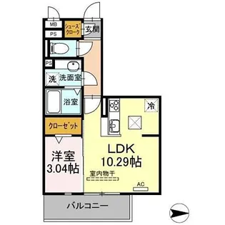 サンライフ黄金【1階】の間取り