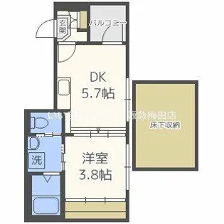 1Kの間取り画像