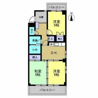 サンライズ・タケソウ【1階】の間取り