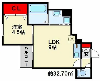 Crecia北方【302号室】の間取り