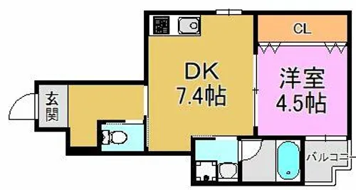 グランドソレイユ森河内【1階】の間取り
