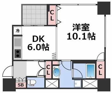 アルグラッド ザ・タワー心斎橋【5階】の間取り