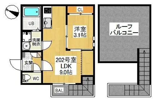 GRANDTIC平安通【2階】の間取り