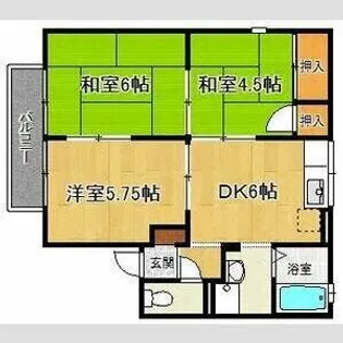 エステート塩屋山手B棟【1階】の間取り