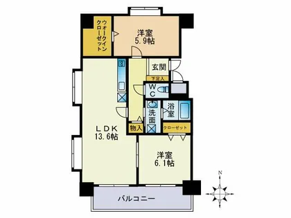 イーストコート箱崎【705号室】の間取り