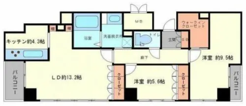 アステリオ北堀江ザ・メトロタワー【21階】の間取り