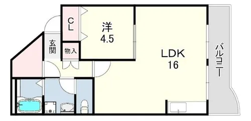 ハイツニュー多聞【4階】の間取り