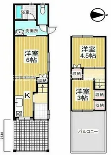 大阪府東大阪市鳥居町【一戸建】の間取り
