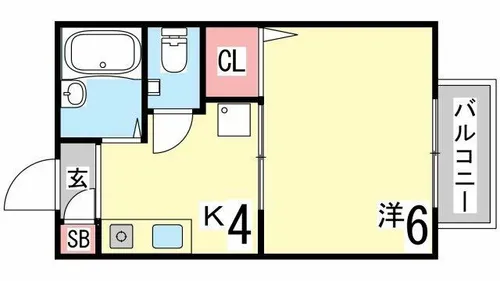 ヴィラージュ甲南山手【101号室】の間取り