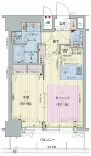 プレサンス阿波座ステーションフロント【12階】の間取り