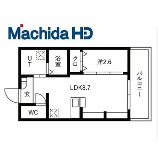 1LDKの間取り画像