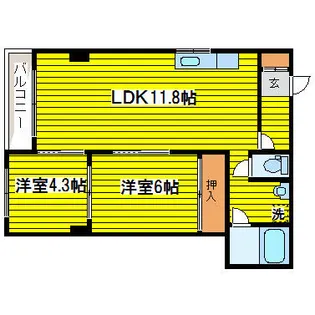 おおぎビル【303号室】の間取り