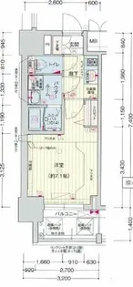 プレサンス難波フィールド【7階】の間取り