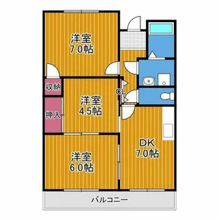 フローリア川西【4階】の間取り