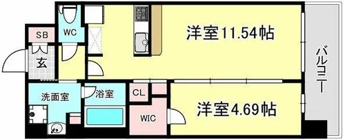 CASA REGULUS FUKUSHIMA NODA【3階】の間取り