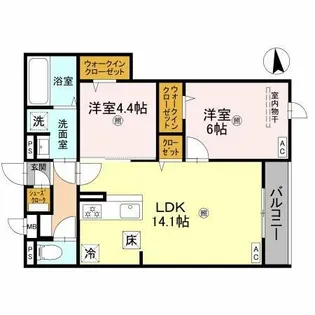 メゾンドセリジエ【3階】の間取り