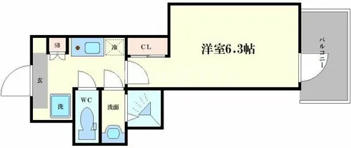 ファーストフィオーレ九条Ⅱ【6階】の間取り