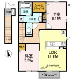 サニーホームズC棟【2階】の間取り