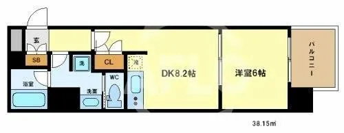 リーガル北堀江【2階】の間取り