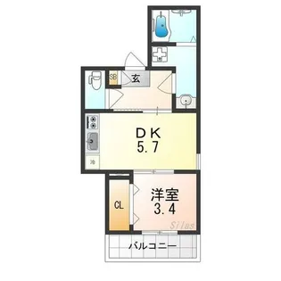 ジーメゾン西湊ウィシエ【2階】の間取り