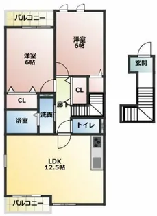 アンプルールリーブルリアン【202号室】の間取り