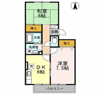 ダイヤモンドヘッド【102号室】の間取り