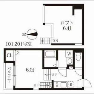ハーモニーテラス姫宮町【2階】の間取り