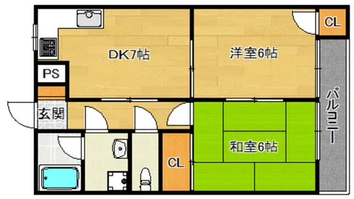 ハミングアヴェニュー【206号室】の間取り