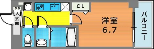 アドバンス神戸レイソレ【402号室】の間取り