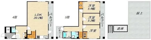 ゴールドウッズ新長田【4階】の間取り