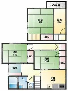 大阪府羽曳野市南恵我之荘8丁目【一戸建】の間取り