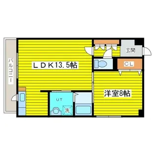 グランディーN8【602号室】の間取り