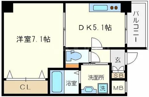 フロンティアタワー九条Ⅲ【8階】の間取り