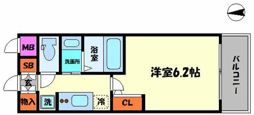 エステムコート難波Ⅶビヨンド【2階】の間取り