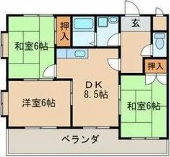 シティハイツハピネス【203号室】の間取り