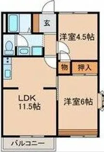 フォーブル知多A棟【201号室】の間取り
