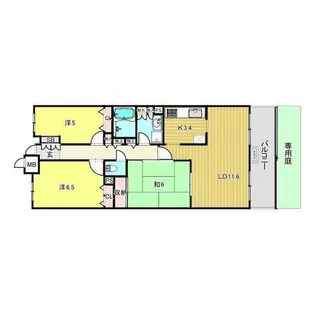 甲子園三番町ハイツ【1階】の間取り