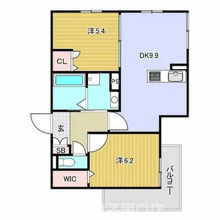 上甲子園廣和レジデンス【3階】の間取り