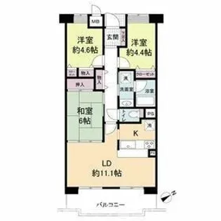 NTPRレジデンス甲子園四番町【2階】の間取り