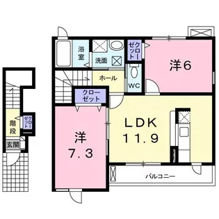 ウエストコート2番館【2階】の間取り