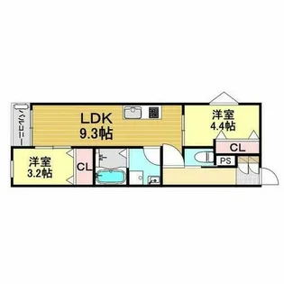 LECOCON八田【1階】の間取り