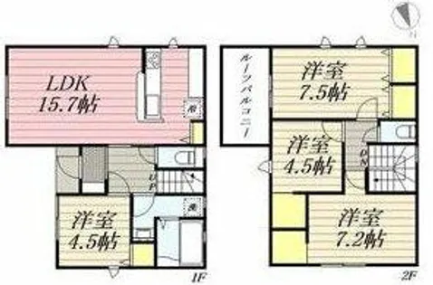 愛知県春日井市白山町8丁目【一戸建】の間取り