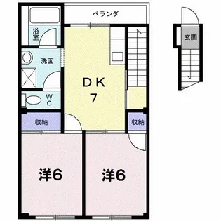 サンハイツ赤塚【2階】の間取り