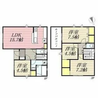 愛知県春日井市白山町8丁目【一戸建】の間取り