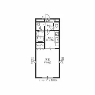 アンプルールクラージュウエストヒルズ【1階】の間取り