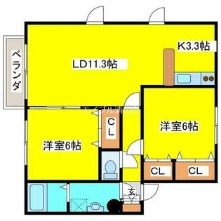 プレミエール真栄Ⅱ【101号室】の間取り