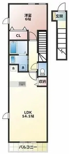 ユトリロ忠興A【202号室】の間取り