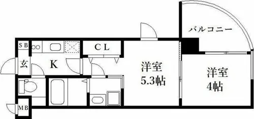 アクタス天神Ⅲ【9階】の間取り
