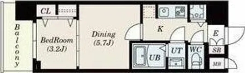S-RESIDENCE日本橋Qualier【6階】の間取り