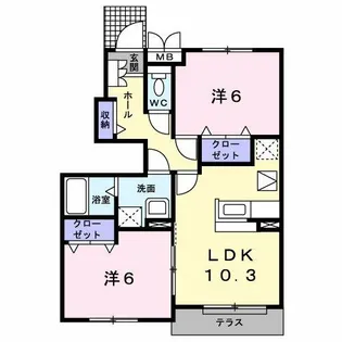レットル・ダムール Ⅲ【1階】の間取り